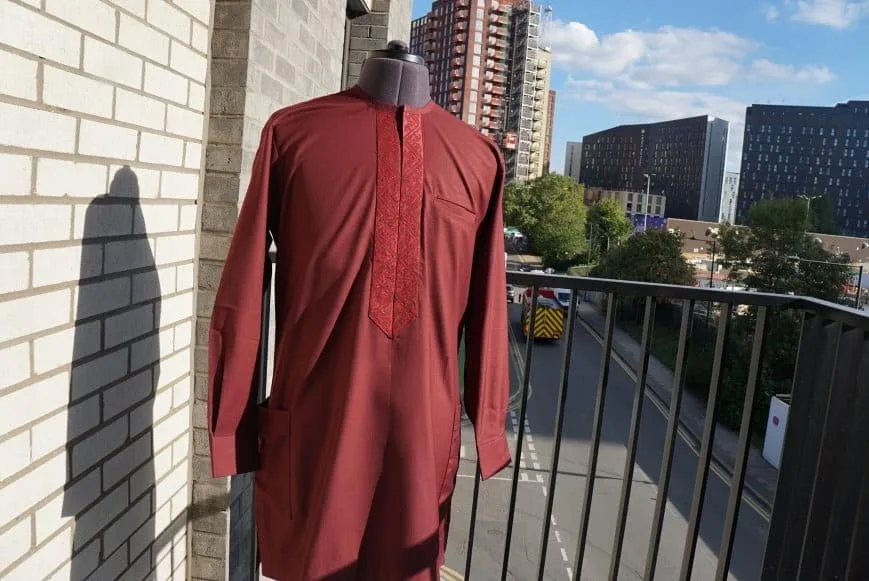 Subtle Burgundy Kaftan Set