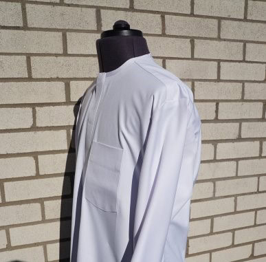 White Agbada with Blue Monogram - Image 7