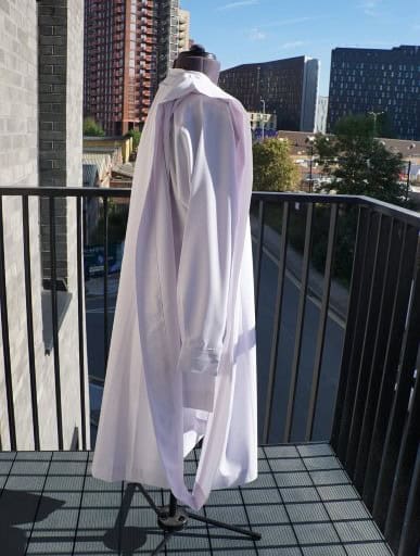 White Agbada with Blue Monogram - Image 2